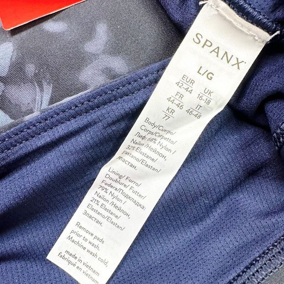 SPANX Midnight Garden Print Low Impact Sports Bra - Size Large - Picture 7 of 7